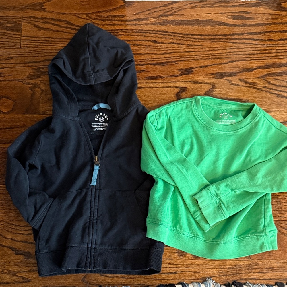 Primary Black Hoodie and Green Shirt Set